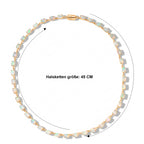 D'Joy AA Natürlicher, äthiopischer Welo Opal Halskette ca. 45 cm 925 Silber 750 Gelbgold vermeil ca. 21,02 ct.