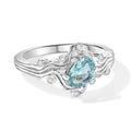 D'Joy blauer Apatit und Zirkon Ring, 925 Silber rhodiniert - 0,92 ct.