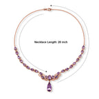 D'Joy AA Rose De France Amethyst 50cm Halskette, 925 Silber 750 Roségold Vermeil - 23,88 ct.