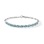 D'Joy AA Blauer Apatit Armband ca. 19 cm 925 Silber Rhodiniert ca. 4,18 ct.