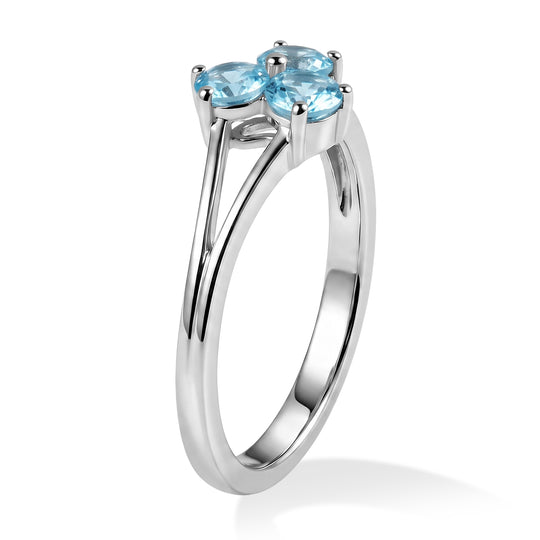 D'Joy AA Blauer Apatit Ring 925 Silber Platiniert (Größe 20.00) ca. 0,95 ct