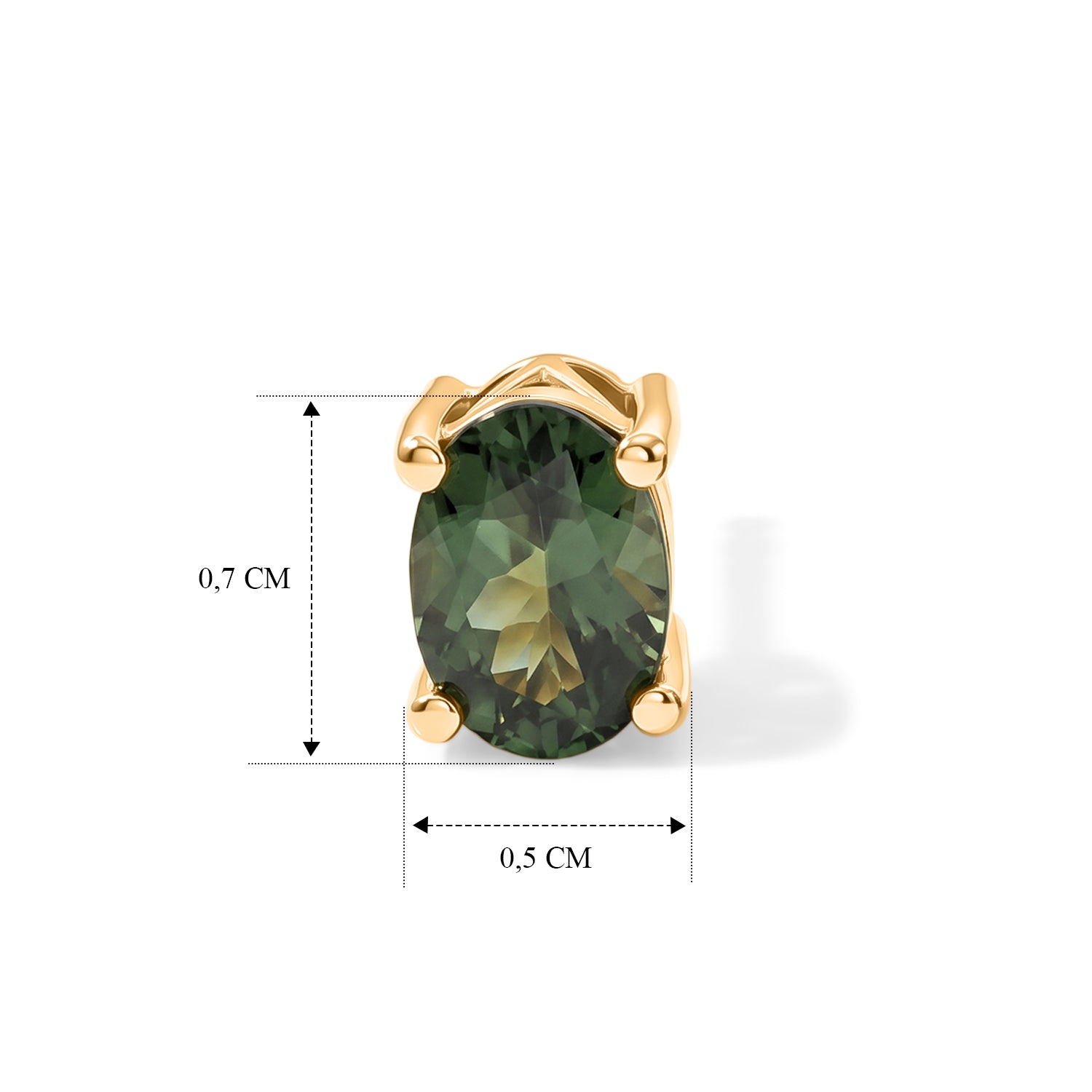 D'Joy grüne Apatit Ohrringe, 925 Silber 750 Gelbgold Vermeil - 1,58 ct.