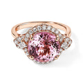 D'Joy AA Martha Rocha Kunzite, Moissanit Ring 925 Silber 750 Roségold vermeil (Größe 20.00) ca. 5,40 ct
