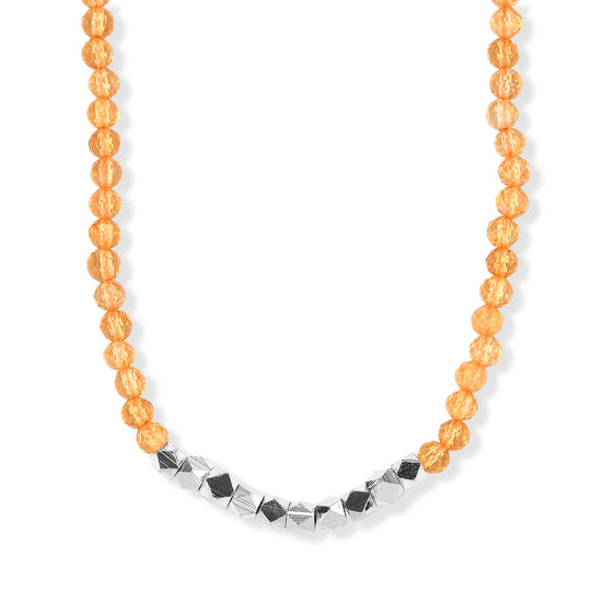 EVER TRUE Citrin Halskette ca. 45 cm Nickelfreies Messing Platiniert ca. 40.00 ct