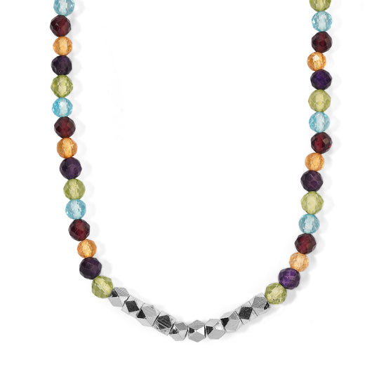 EVER TRUE Citrin Halskette ca. 45 cm Nickelfreies Messing Platiniert ca. 40.00 ct