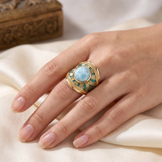 EVER TRUE AA Larimar Ring Reine Bronze (Größe 18.00) ca. 4,68 ct