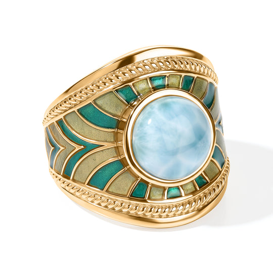 EVER TRUE AA Larimar Ring Reine Bronze (Größe 18.00) ca. 4,68 ct