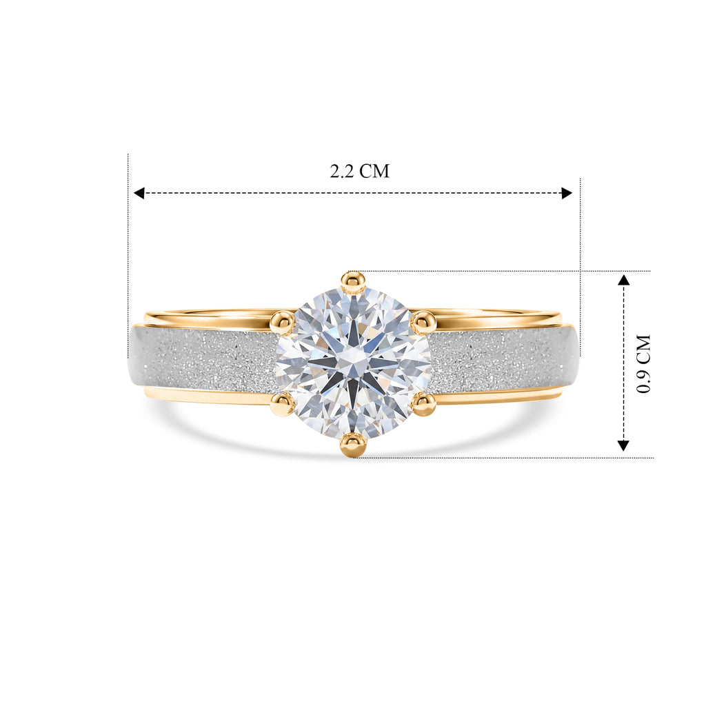 LUXURIANT DIAMOND - Lab Grown Diamant SI-GH Ring 925 Silber Rhodiniert und 750 Gelbgold Vermeil (Größe 21.00) ca. 1,00 ct