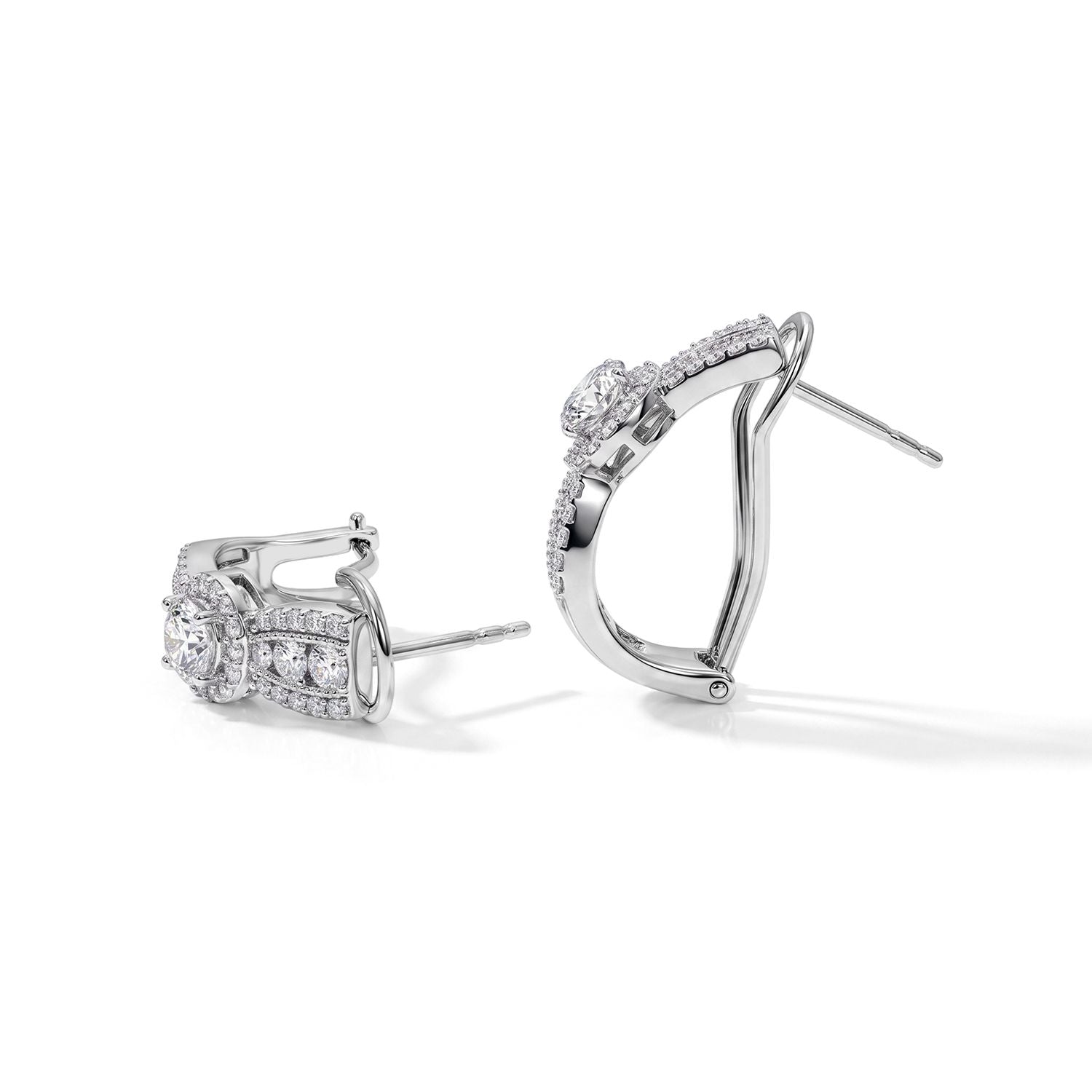 LUXURIANT SGL zertifizierte SI-GH Labor Diamant Ohrringe, 925 Silber rhodiniert - 2 ct.