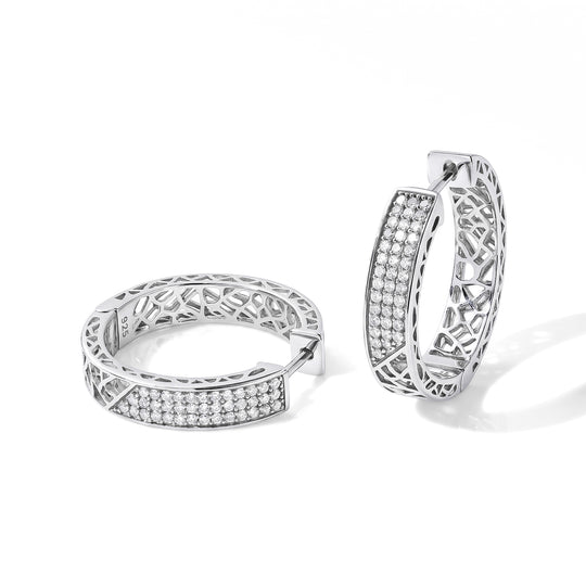 D'Joy Blauer Diamant Ohrringe 925 Silber Rhodiniert ca. 0.50 ct