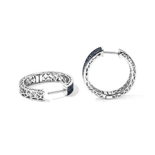 D'Joy Blauer Diamant Ohrringe 925 Silber Rhodiniert ca. 0.50 ct