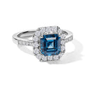 LUXURIANT DIAMOND - Lab Grown Blauer Diamant VS, Lab Grown Diamant Ring 925 Silber Rhodiniert (Größe 18.00) ca. 2,57 ct