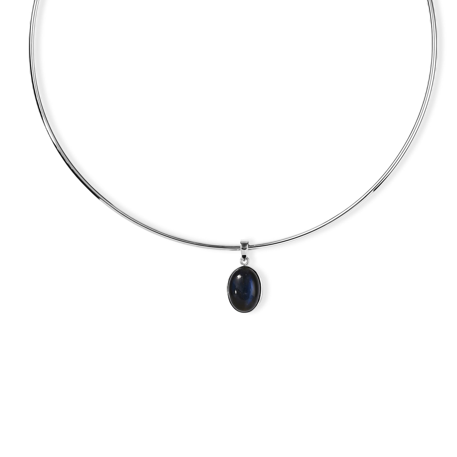 EverTrue AAA Labradorit 45cm Halskette, Messing und Bronze mit Platin E-Beschichtung - 13,40 ct.