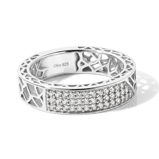 D'Joy weißer Diamant Half Eternity Ring, 925 Silber rhodiniert - 0,25 ct.