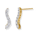 LUXURIANT SGL zertifizierte SI-GH Labor Diamant Ohrringe, 925 Silber Gelbgold Vermeil - 0,77 ct.