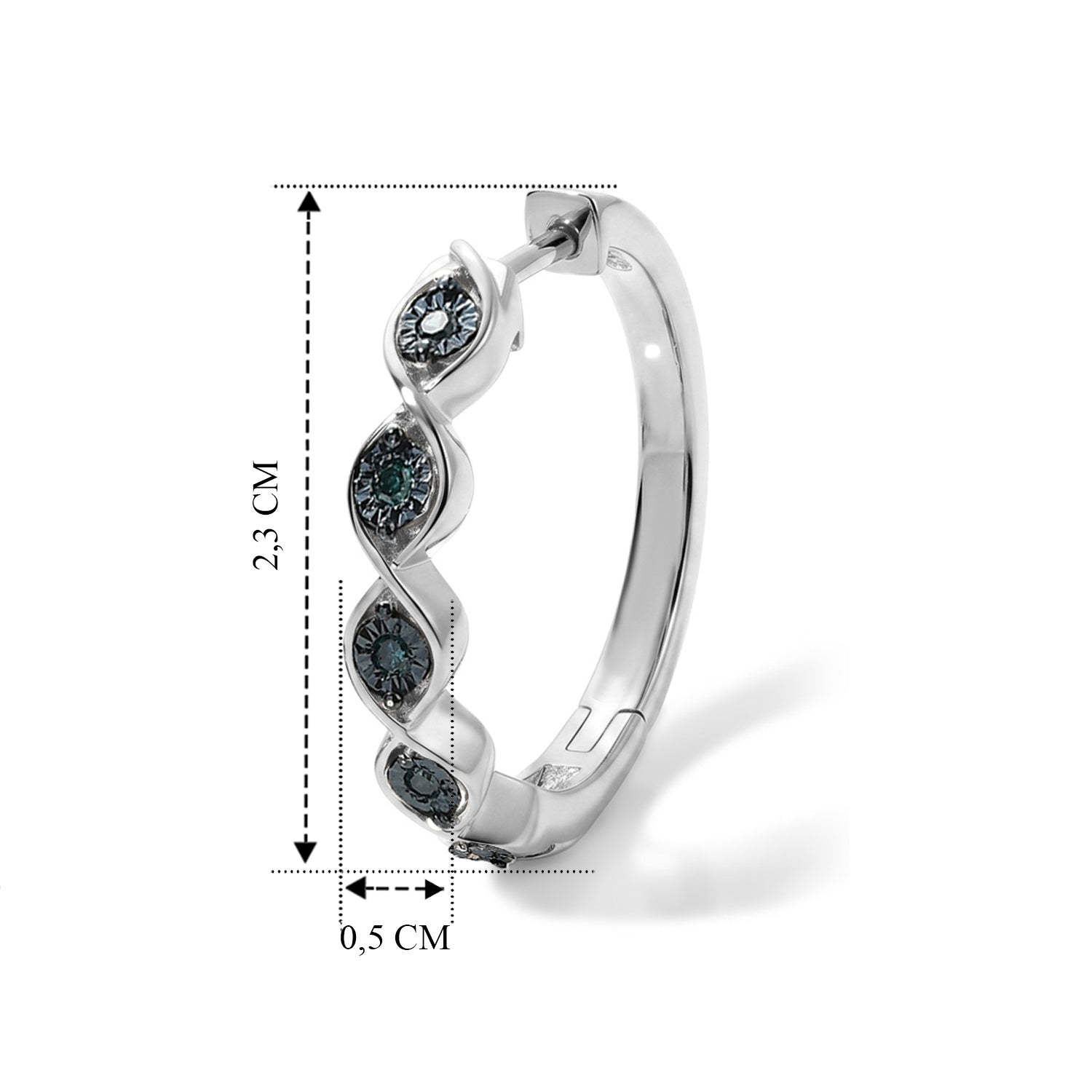 EverTrue blaue Diamant Ohrringe, Messing mit Platin E-Beschichtung - 0,15 ct.