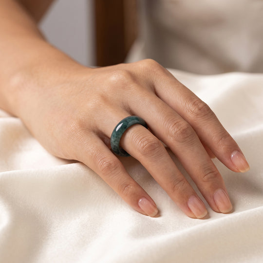 EXTREM SELTEN - Natürlicher Olmek Jadeit Jade Ring (Größe 18.00) ca. 15.00 ct