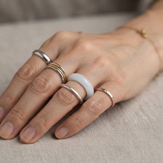 EXTREM SELTEN Natürlicher Weiße Jade Ring (Größe 21.00) ca. 15.00 ct