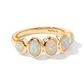 EverTrue AA natürlicher, äthiopischer Welo Opal Half Eternity Ring, Bronze mit Gelbgold E-Beschichtung - 1,36 ct.