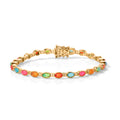 D'Joy AA natürliches mehrfarbiges Welo Opal 19cm Armband, 925 Silber 750 Gelbgold Vermeil - 4 ct.