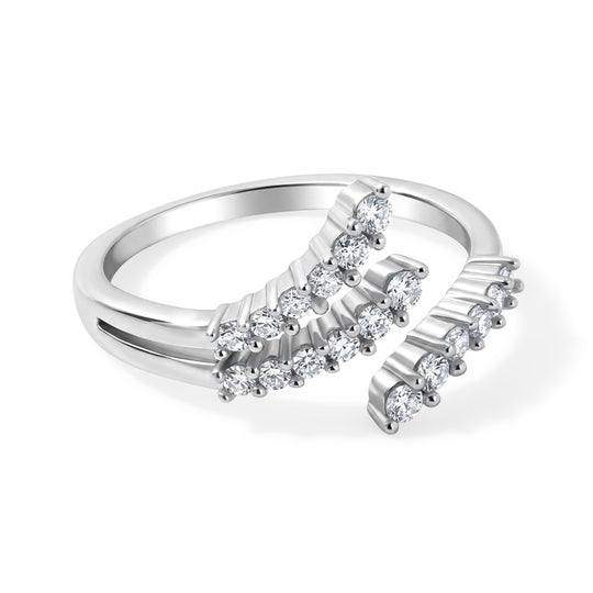 LUXURIANT SI-GH Labor Diamant Ring, 925 Silber rhodiniert - 0,35 ct.