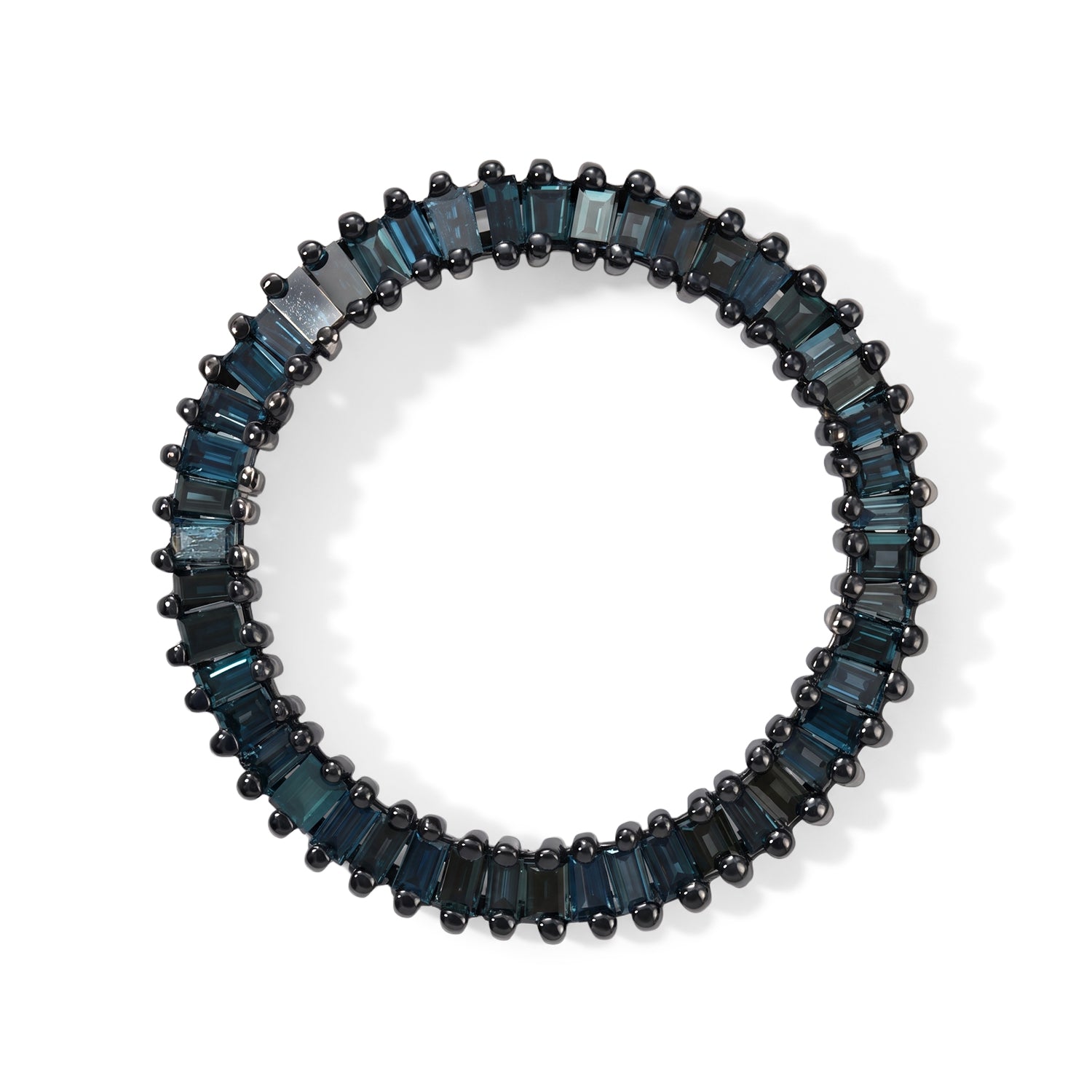 D'Joy Blauer Diamant Anhänger 925 Silber Rhodiniert ca. 0,53 ct.