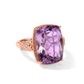 EverTrue Rose De France Amethyst und Zirkon Solitär-Stil Ring. 950 Kupfer mit Roségold-E-Beschichtung - 21,20 ct.