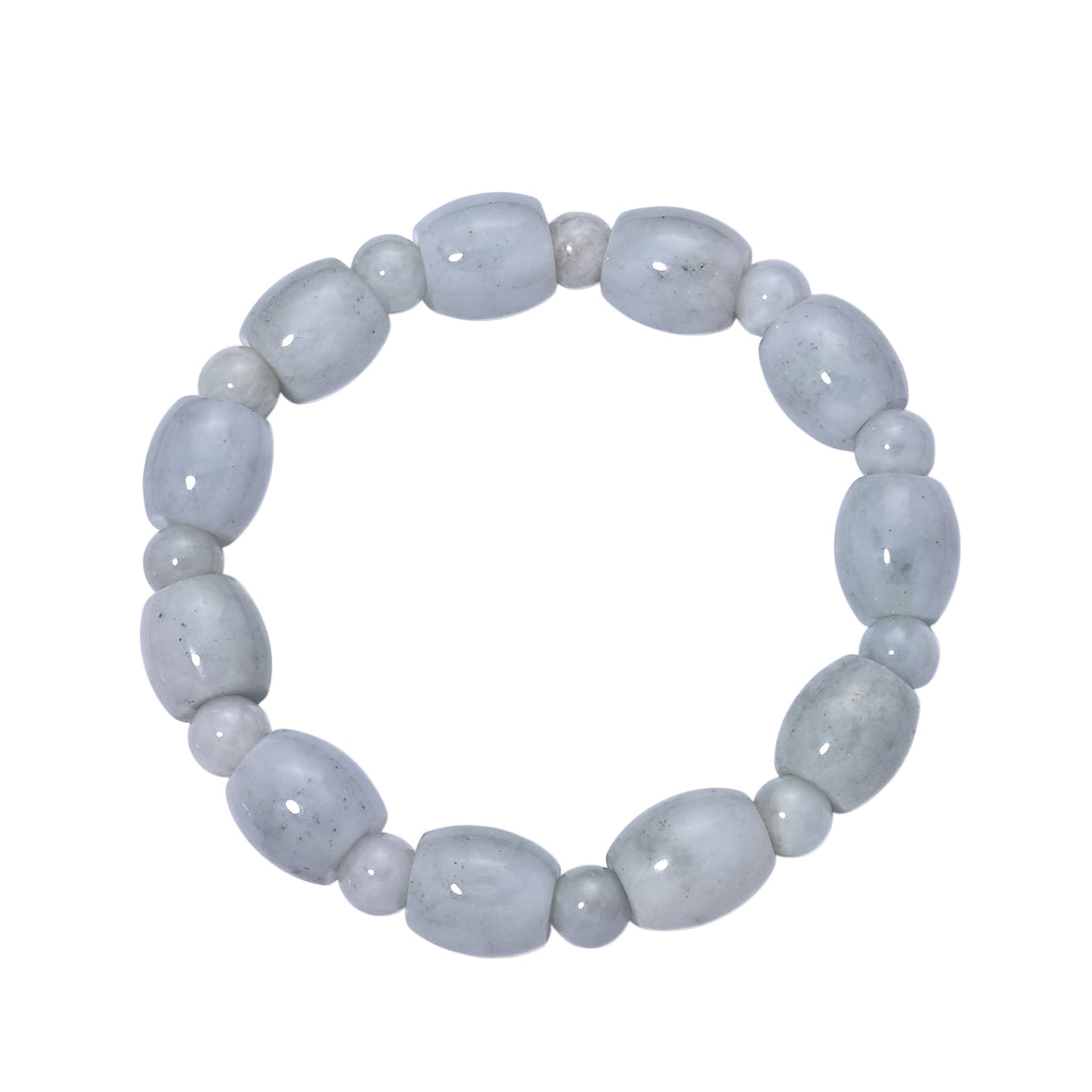 EXTREM SELTEN Weiße Jade Armband, flexibel, (18 - 19 cm) ca. 210.00 ct
