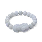 EXTREM SELTEN Weiße Jade Pixiu Armband, flexibel, (18 - 19 cm)ca. 250.00 ct