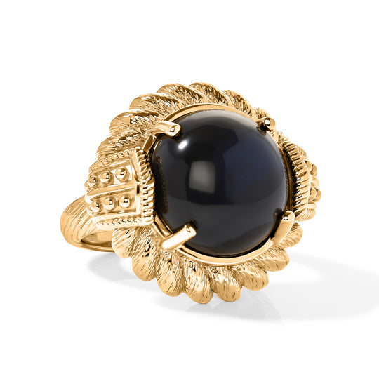 EverTrue AAA Labradorit Ring, Bronze mit Gelbgold E-Beschichtung - 12,18 ct.