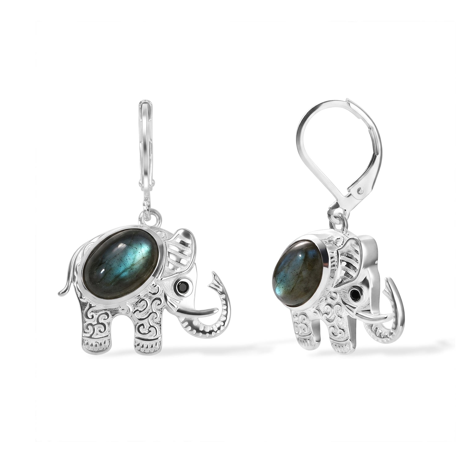 EverTrue AAA Labradorit und schwarze Spinell Ohrringe, Bronze - 5,46 ct.