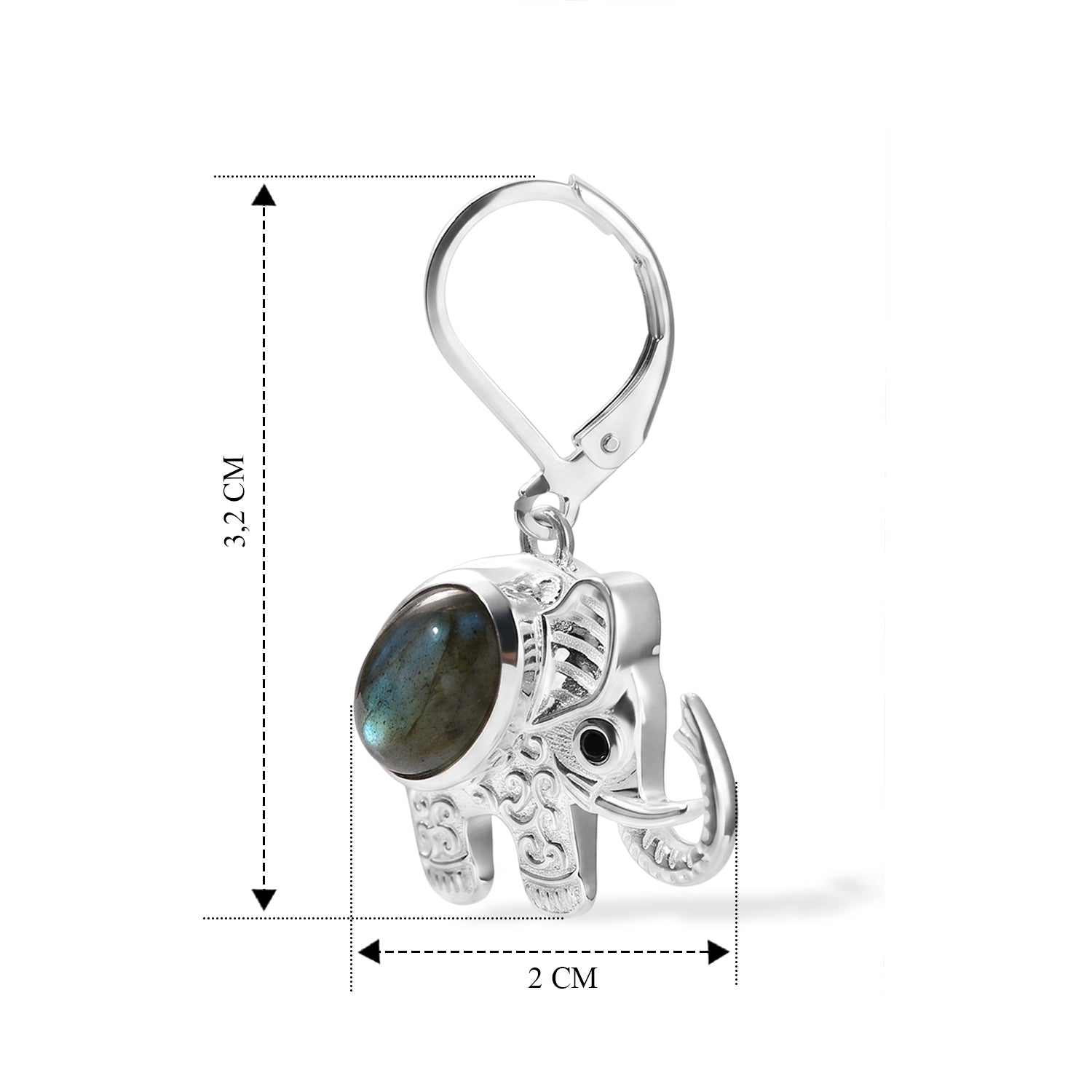 EverTrue AAA Labradorit und schwarze Spinell Ohrringe, Bronze - 5,46 ct.
