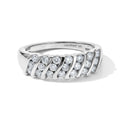 LUXURIANT  SGL zertifizierter SI-GH Labor Diamant Half Eternity Ring, 925 Silber 750 Gelbgold Vermeil - 0,50 ct.
