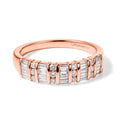 LUXURIANT SGL zertifizierter SI-GH Labor Diamant Half Eternity Ring, 925 Silber Roségold Vermeil - 0,50 ct.