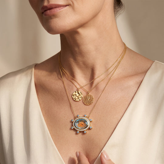 GP - Himmelblauer Topas Halskette ca. 50 cm 925 Silber 750 Gelbgold vermeil ca. 11.13 ct