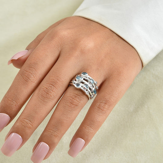 EVER TRUE Milchiger Aquamarin Ring Reine Bronze (Größe 17.00) ca. 1,57 ct