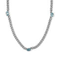 EVER TRUE AAA Blauer Zirkon Halskette ca. 50 cm Reine Bronze ca. 4,84 ct.