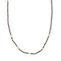 Hämatit, Mehrfarbig Edelsteine Halskette ca. 53.25 cm 316L Edelstahl Vergoldet ca. 70,00 ct.