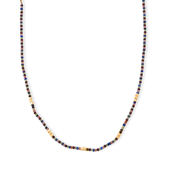 Hämatit, Mehrfarbig Edelsteine Halskette ca. 53.25 cm 316L Edelstahl Vergoldet ca. 70.00 ct