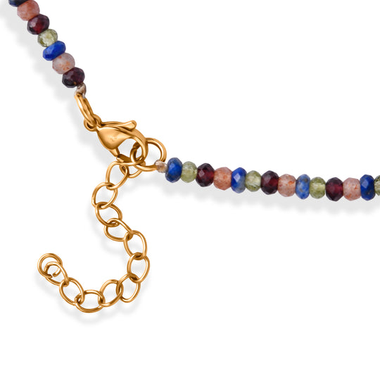 Hämatit, Regenbogen Mondstein Halskette ca. 53.25 cm 316L Edelstahl Vergoldet ca. 70.00 ct