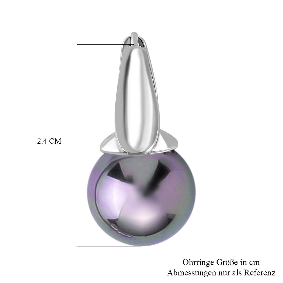 Graue Muschelkernperle (11-13 mm) Ohrringe Nickelfreies Messing 2.00 ct