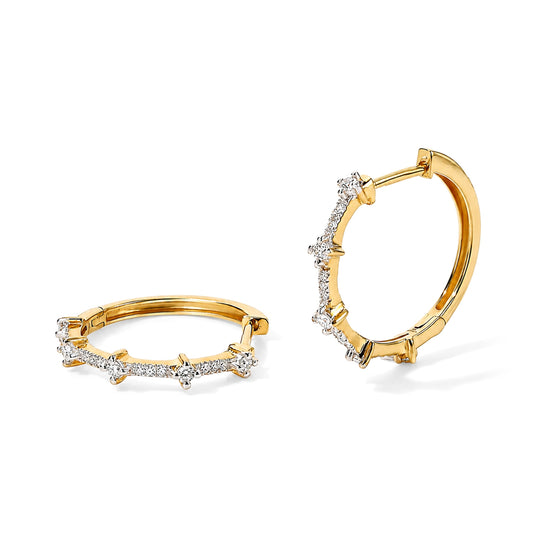 LUXURIANT 0,50 ct. SGL zertifizierte SI-GH Labor Diamant Ohrringe, 925 Silber 750 Gelbgold Vermeil