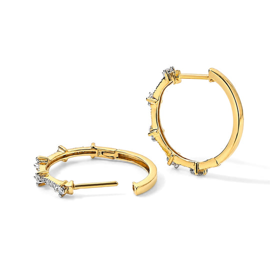 LUXURIANT SGL zertifizierter SI-GH Labor Diamant Ohrringe, 925 Silber rhodiniert - 0,50 ct.