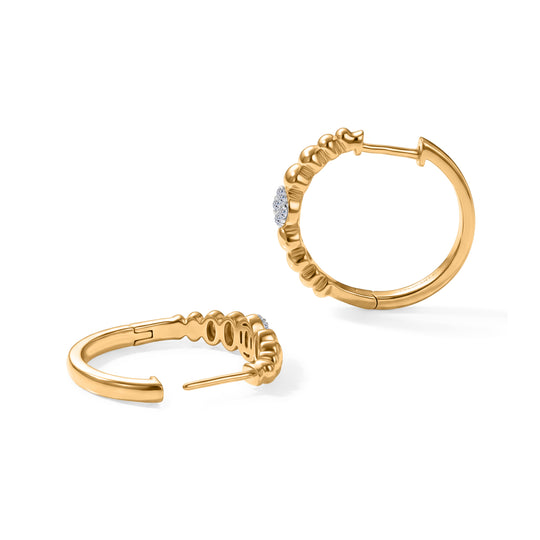 LUXURIANT SI-GH Labor Diamant Ohrringe, 925 Silber Gelbgold Vermeil - 0,24 ct.
