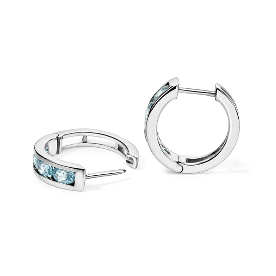 EverTrue AA blaue Zirkon Ohrringe, 950 Kupfer mit Gelbgold E-Beschichtung - 2,30 ct.