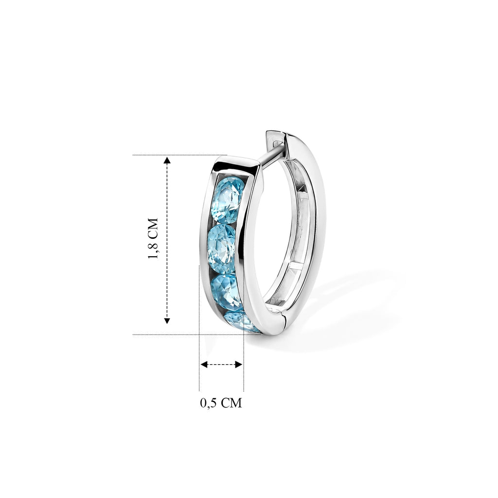 EVER TRUE AA Blauer Zirkon Ohrringe 950 Kupfer ca. 2,30 ct.