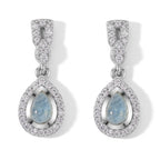 EVER TRUE Milchiger Aquamarin, Weißer Zirkon Ohrringe Reine Bronze ca. 1,66 ct.