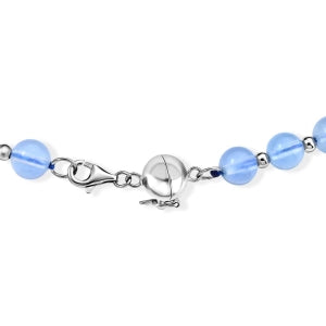 D'Joy Aquamarin 45cm Halskette, 925 Silber rhodiniert - 115 ct.