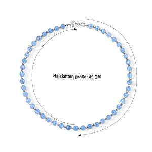 D'Joy Aquamarin 45cm Halskette, 925 Silber rhodiniert - 115 ct.