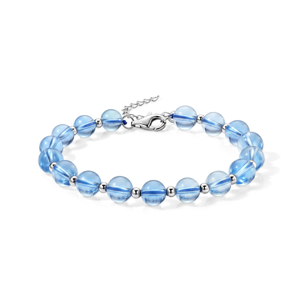 D'Joy Aquamarin Armband ca. 18 cm 925 Silber Rhodiniert ca. 35,00 ct.